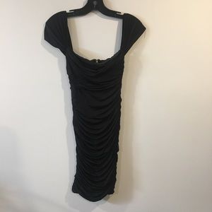 HERA COLLECTION BLACK Ruched Bodycon Dress Size S